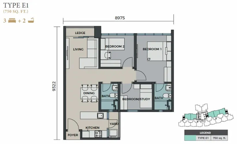E1 floor plan