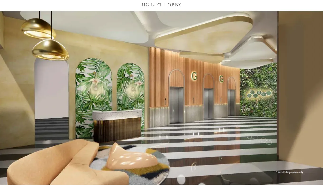 The Ria underground lift lobby